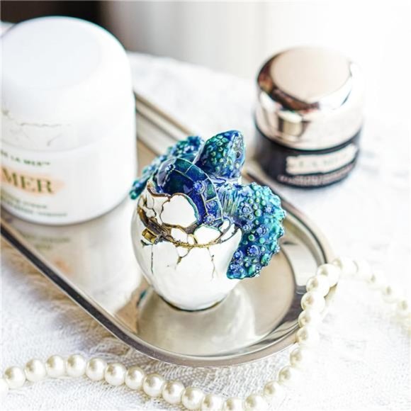 Hatching Turtle Trinket Box Hinged Crystals Bejeweled Enameled Vintage Jewelry - Picture 3 of 6